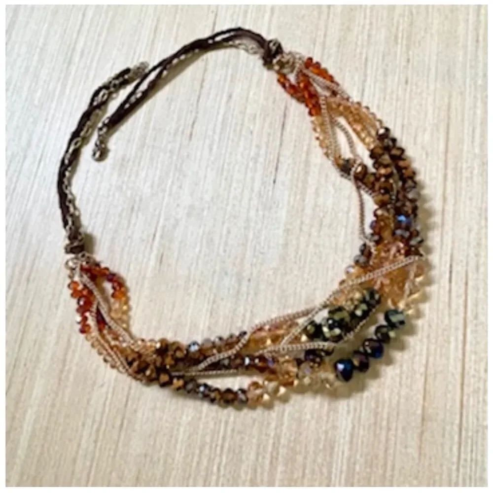 Ali Kahn NY multi strand rhinestone necklace